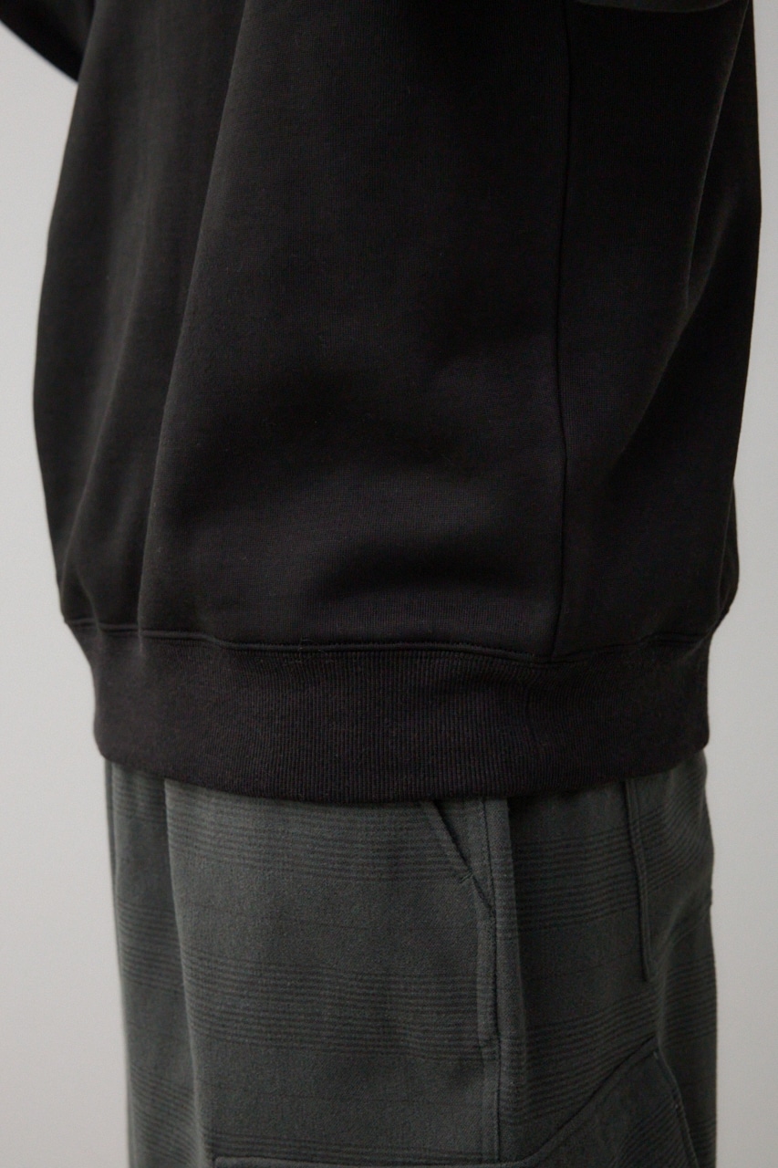 裏起毛ロゴハーフジッププルオーバー BLK FREE