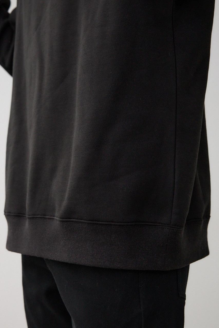 裏起毛ネック刺繍プルオーバー BLK L