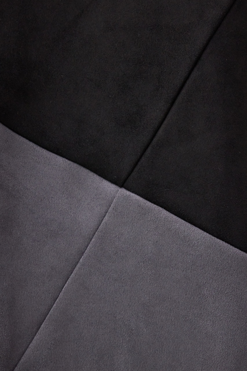 フェイクスウェードパネル切替トップス 柄BLK FREE