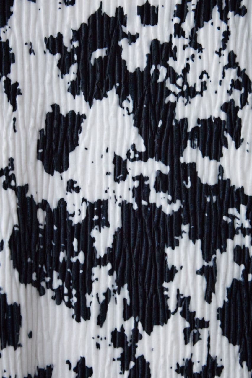 ベロアプリーツトップス 柄WHT FREE