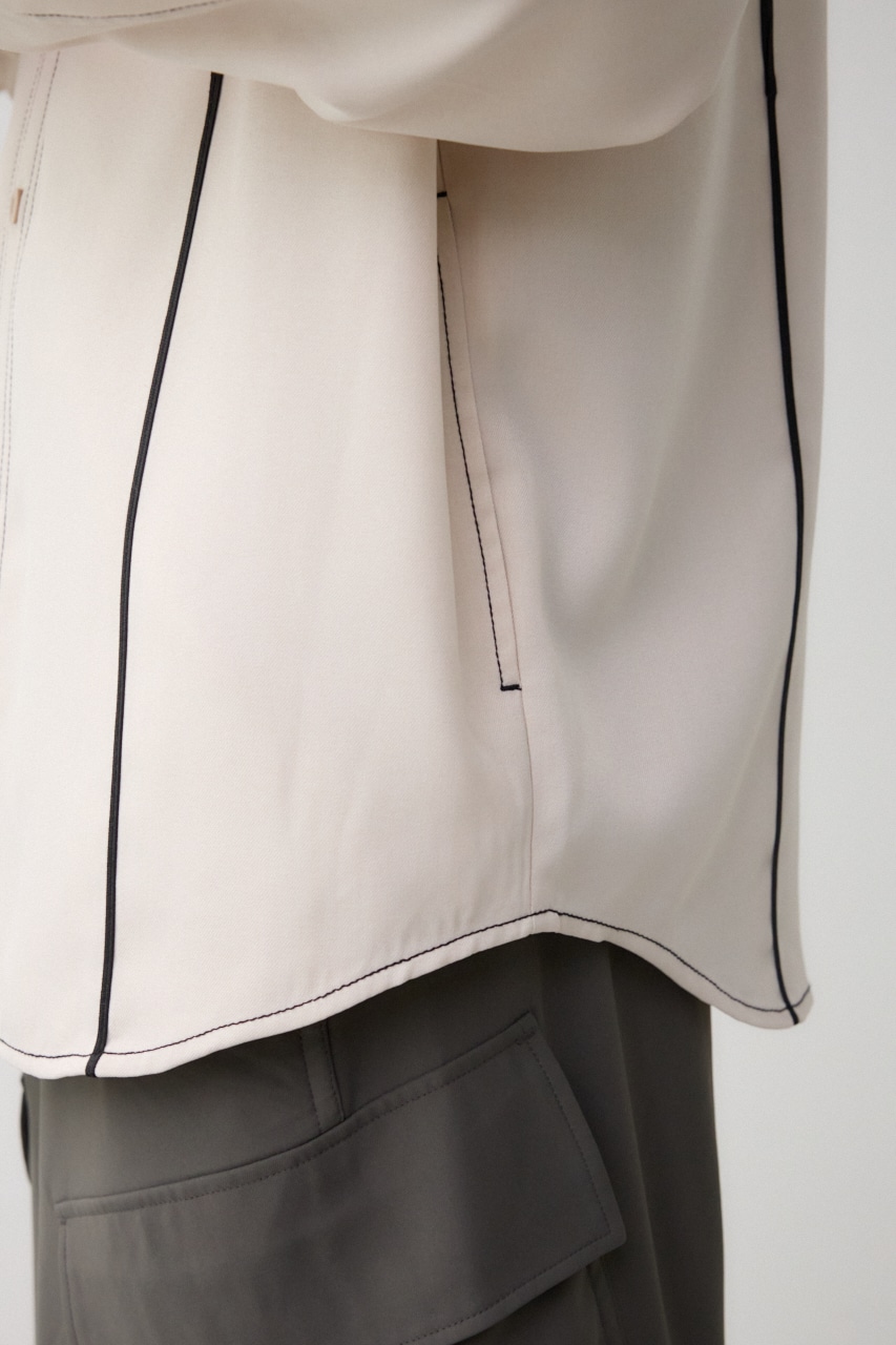 アウトステッチオーバーシャツ O/WHT FREE