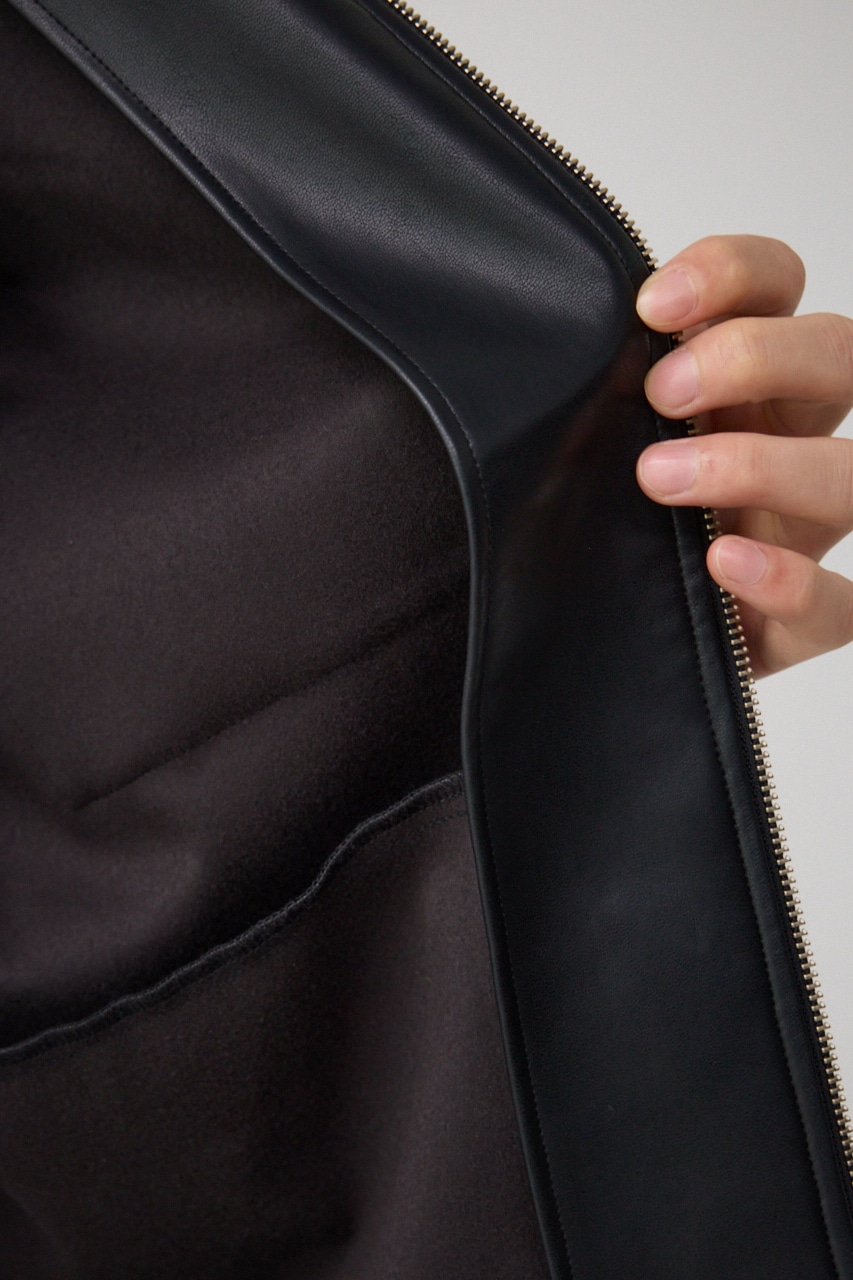 フェイクレザーCPOシャツ BLK FREE