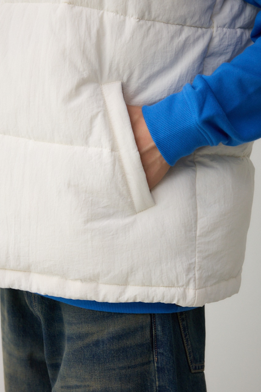 スタンドカラー中綿ベスト O/WHT FREE