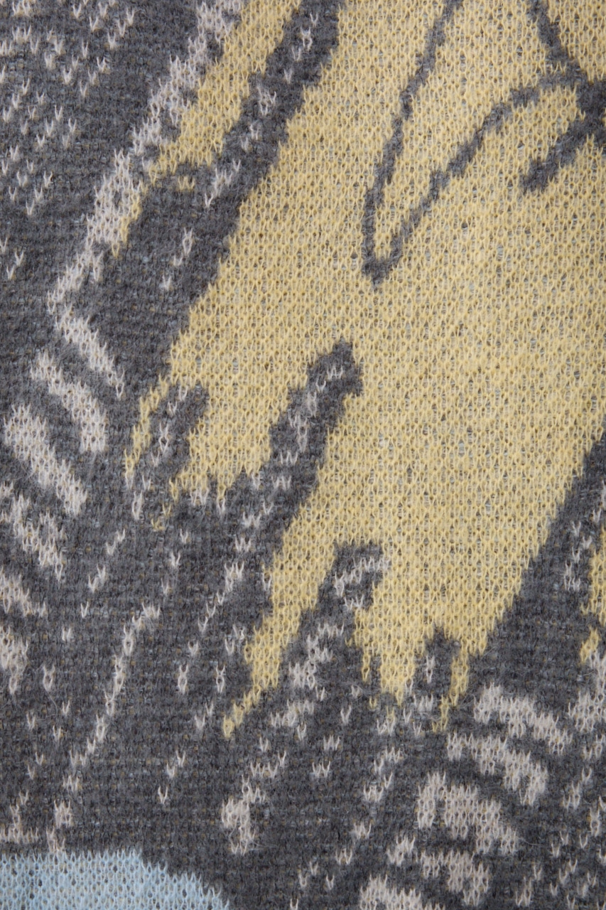 ビッグシテイージャガードニット 柄YEL FREE