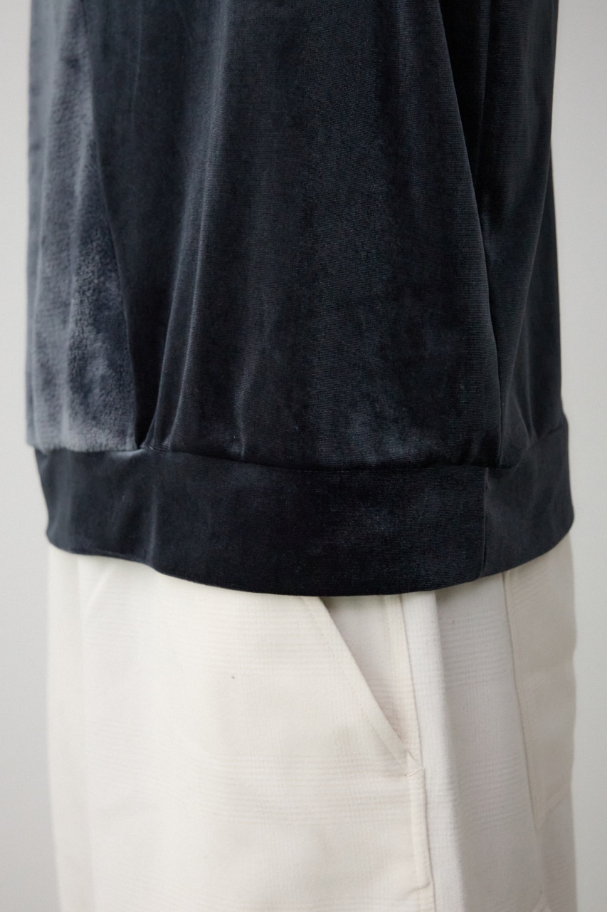 ファーパイルベロアドッキングトップス 柄BLK FREE