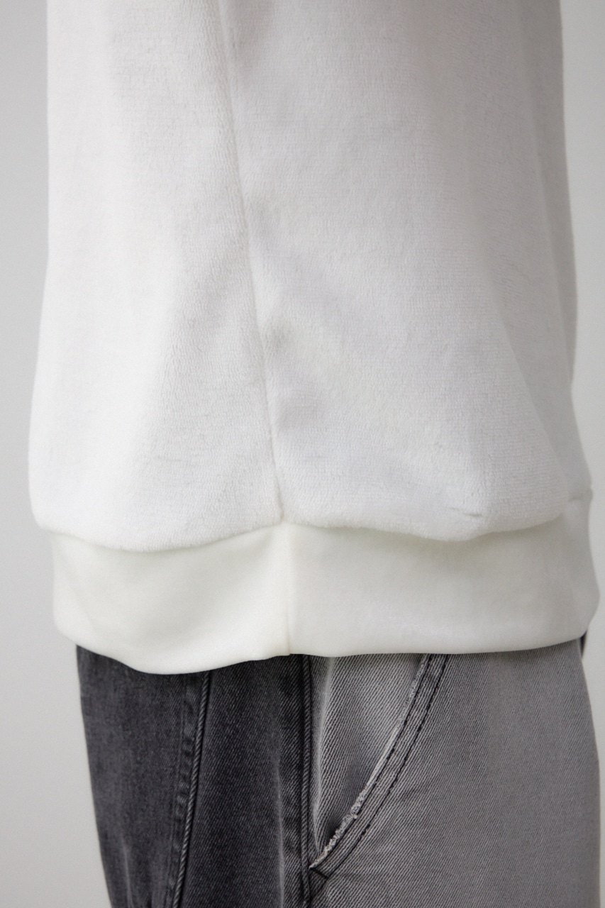 ファーパイルベロアドッキングトップス O/WHT FREE