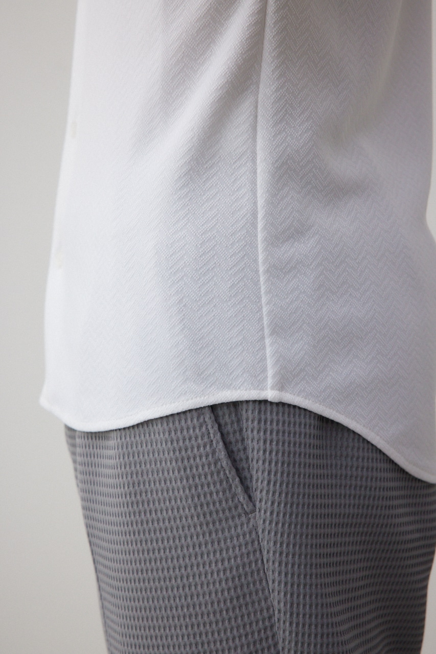 スリムストレッチタイトシャツ WHT L