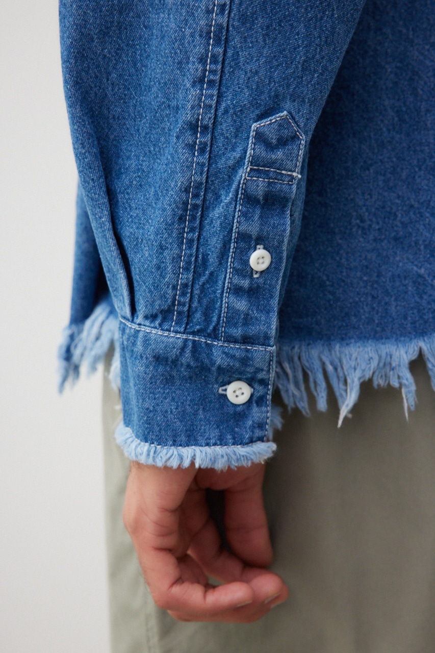 カットオフダメージシャツ BLU FREE