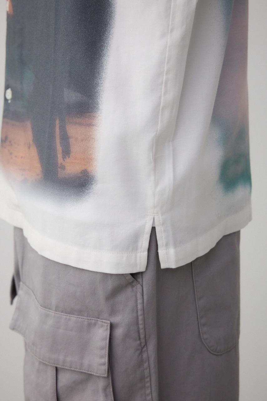 ビンテージ風サーフフォトシャツ 柄WHT FREE