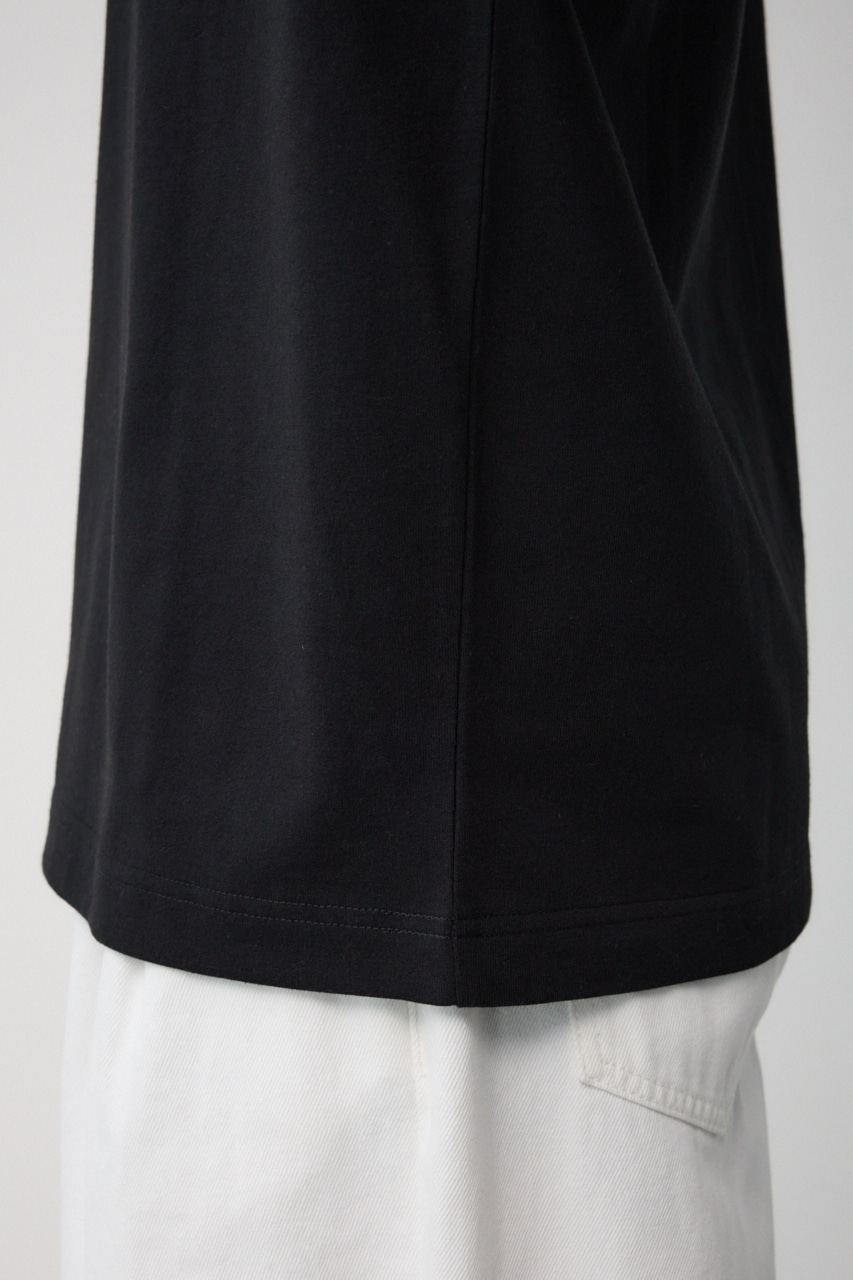 フラワープリント刺繍TEE BLK FREE