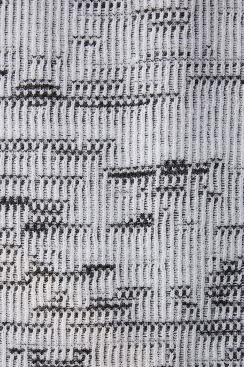 コントラストジャガードニット WHT S