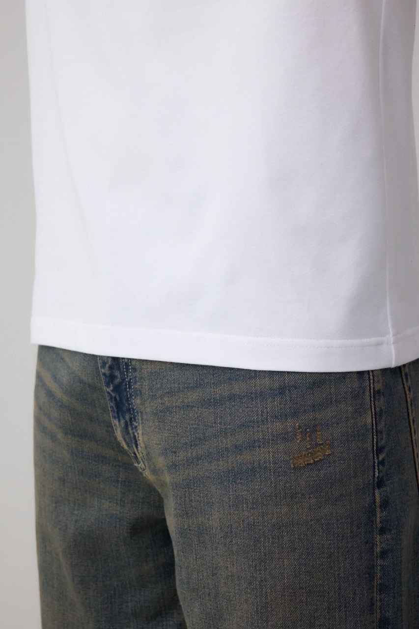 ハートゴールド発泡プリントTEE WHT L