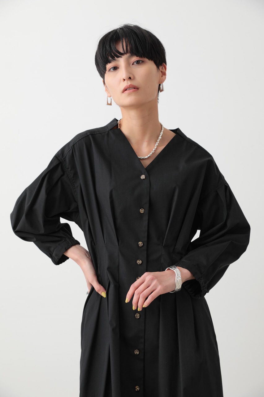 crie conforto | きざみ衿ウエストタックワンピース (ワンピース(ミニ  