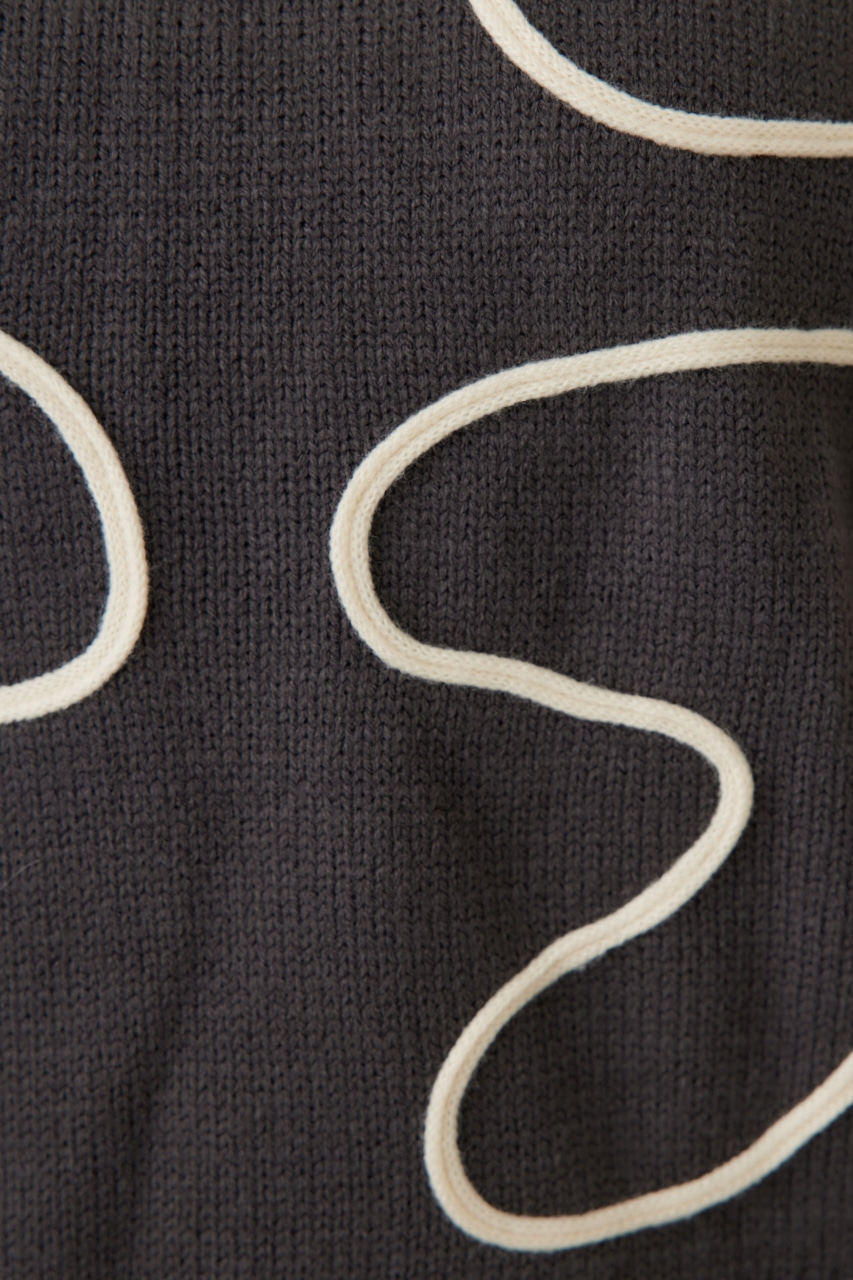 コードエンブロイダリーニット GRY FREE