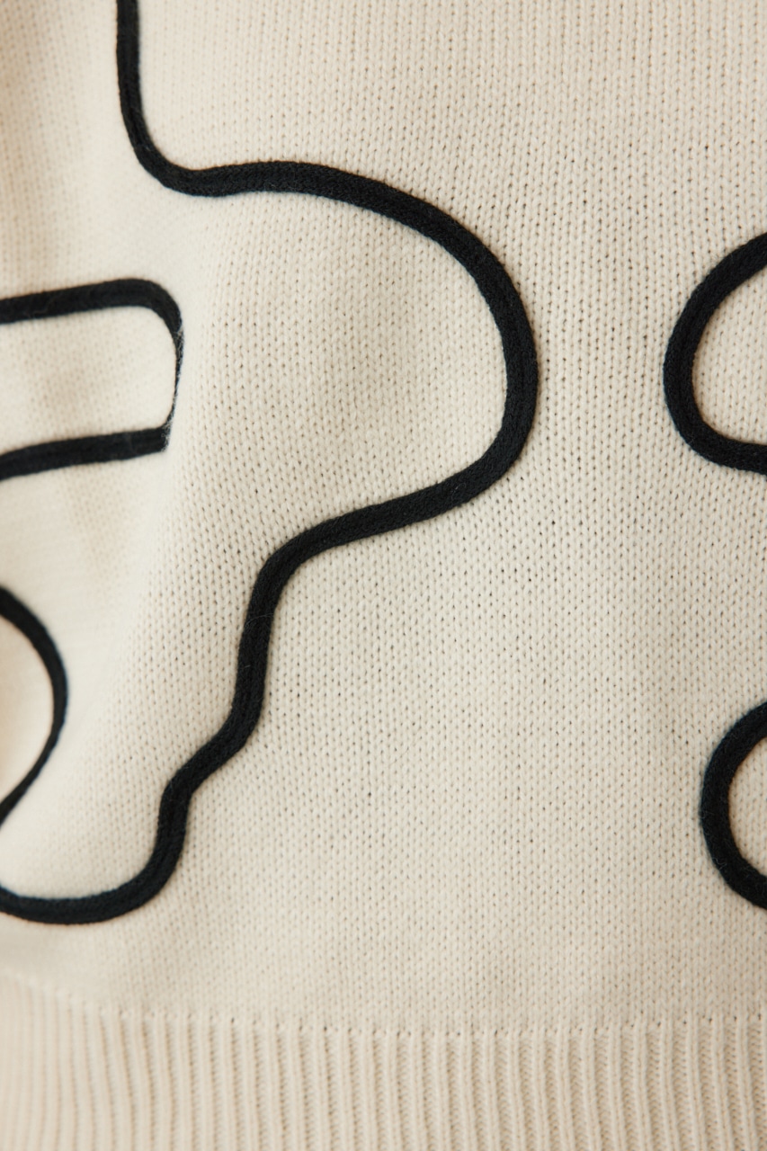 コードエンブロイダリーニット O/WHT FREE