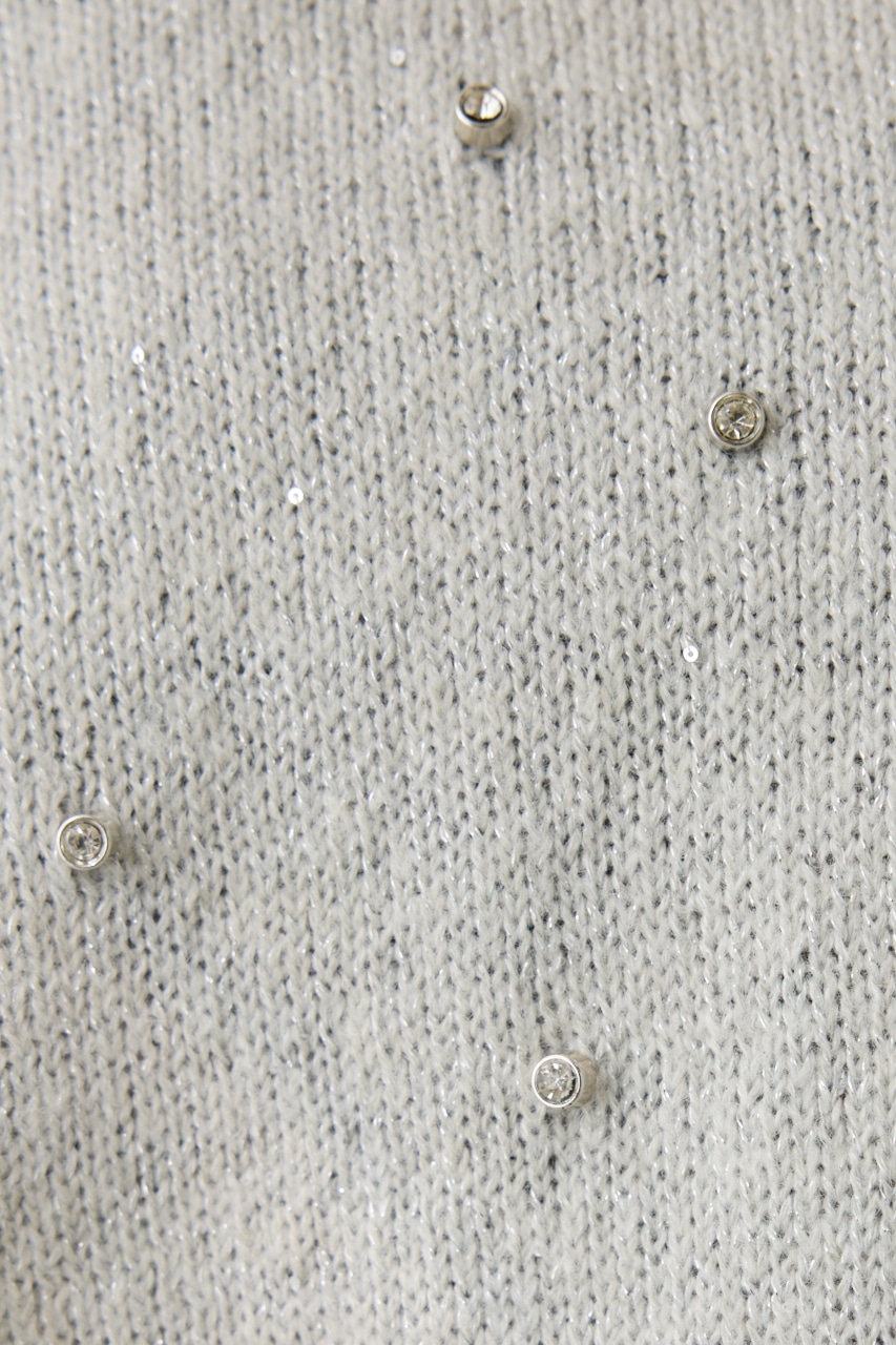 ラインストーンニット GRY FREE