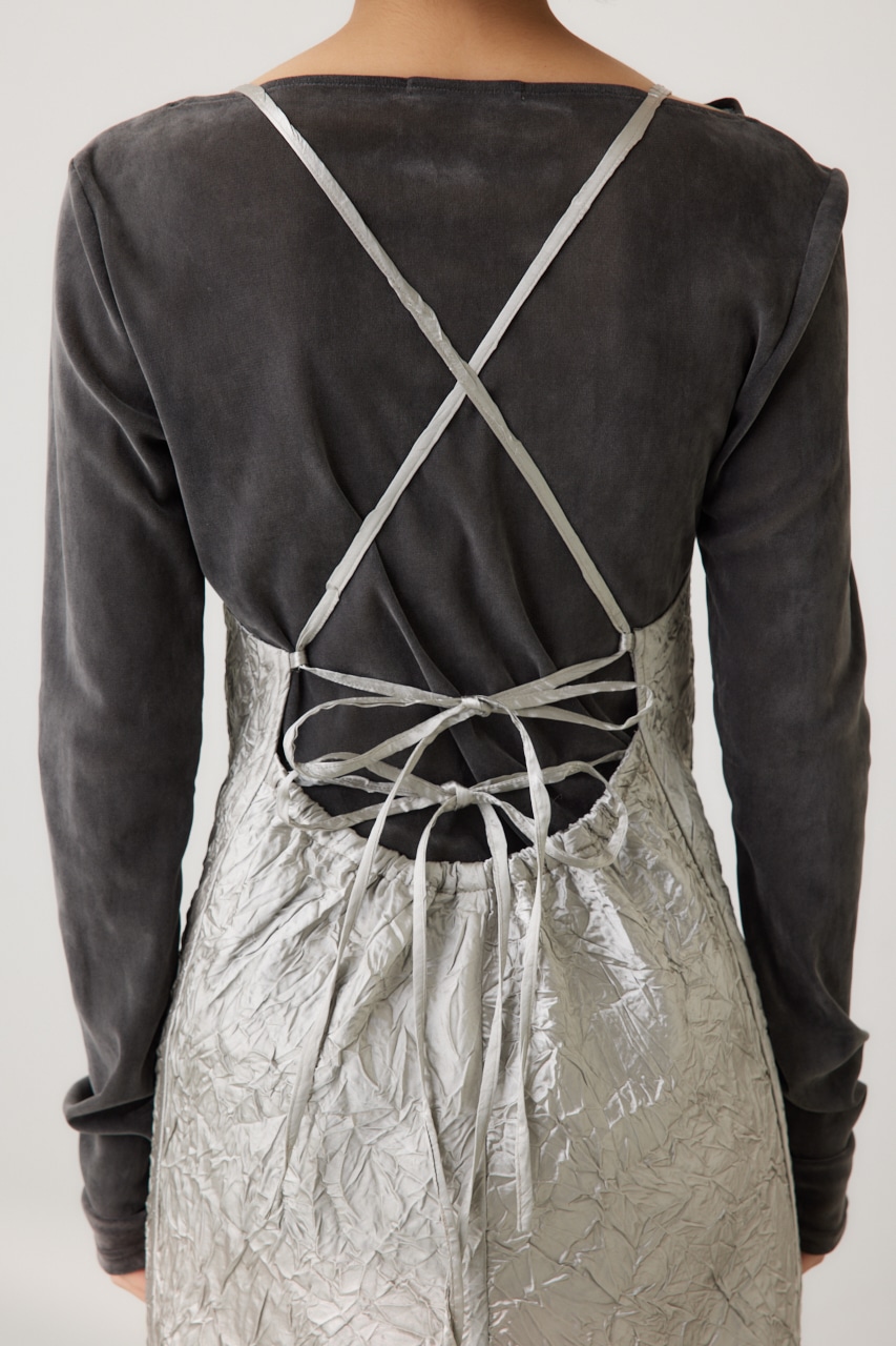 ワッシャーサテンキャミワンピース SLV M