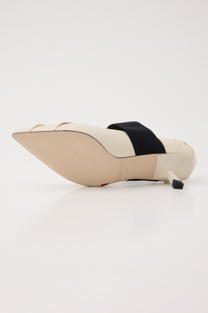 ベッカーベルトギャザーパンプス WHT 24.0cm