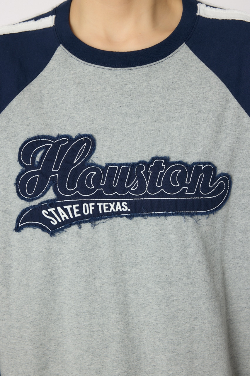 【UNISEX】ラインHOUSTON ロングスリーブTシャツ 柄GRY FREE