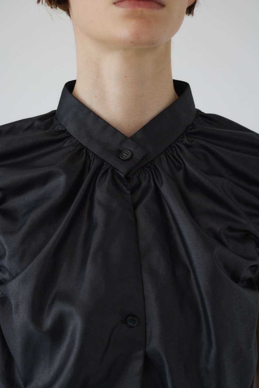 Leather like compact vest BLK 38