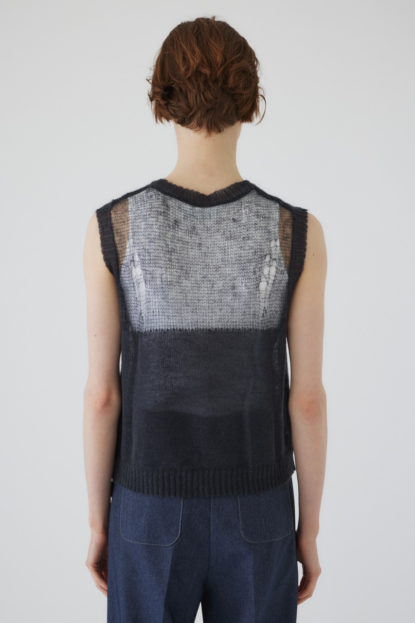 Mohair mix minimum knit vest D/GRY FREE