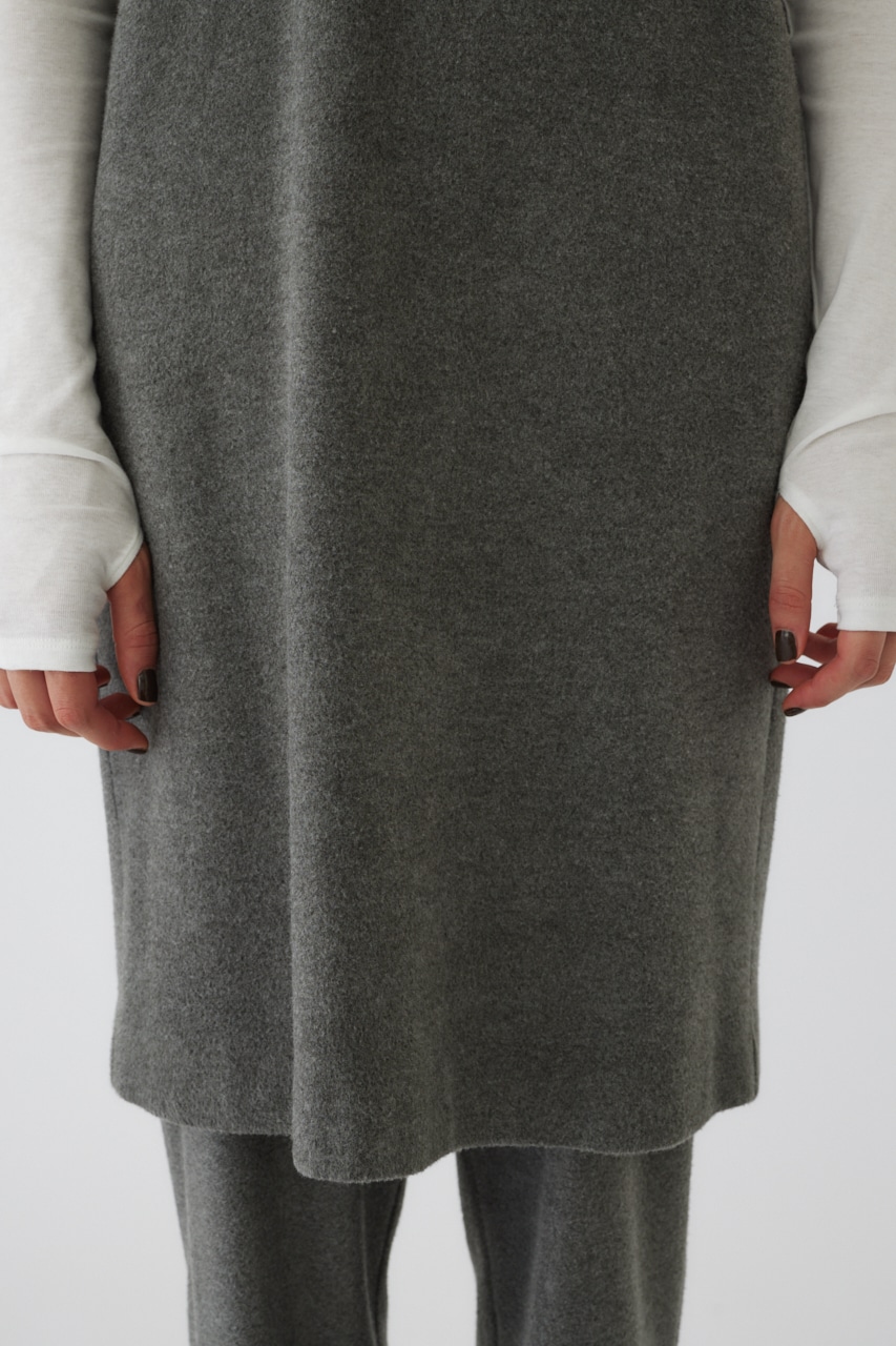 Soft felt long vest GRY 36