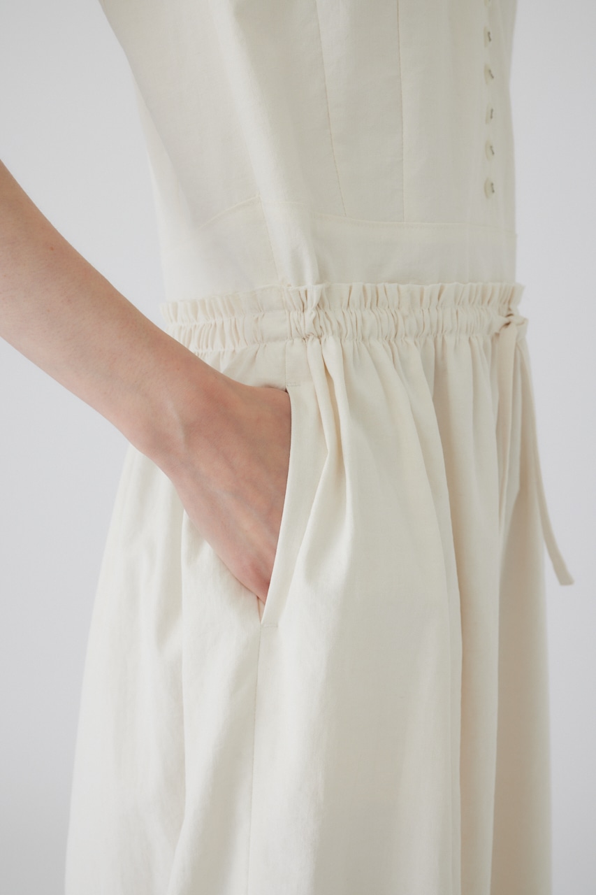Waist narrow long dress O/WHT 36
