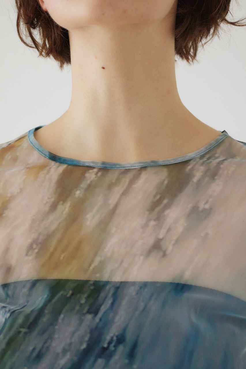 Photograph printed tops GRN FREE