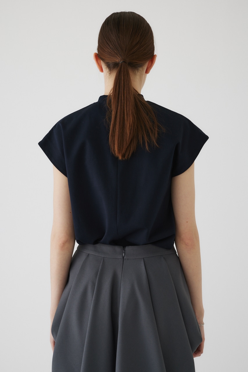 Mannish nosleeve cut tops NVY FREE