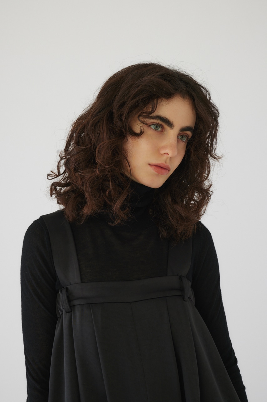 【LIMITED SALE】Satin slacks all in one BLK 38