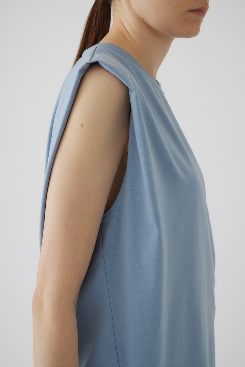 Smooth texture square tops L/BLU FREE