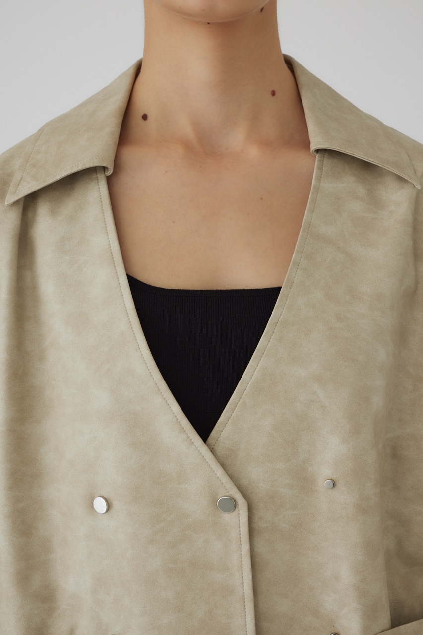 Leather like shirt JK L/BEG FREE