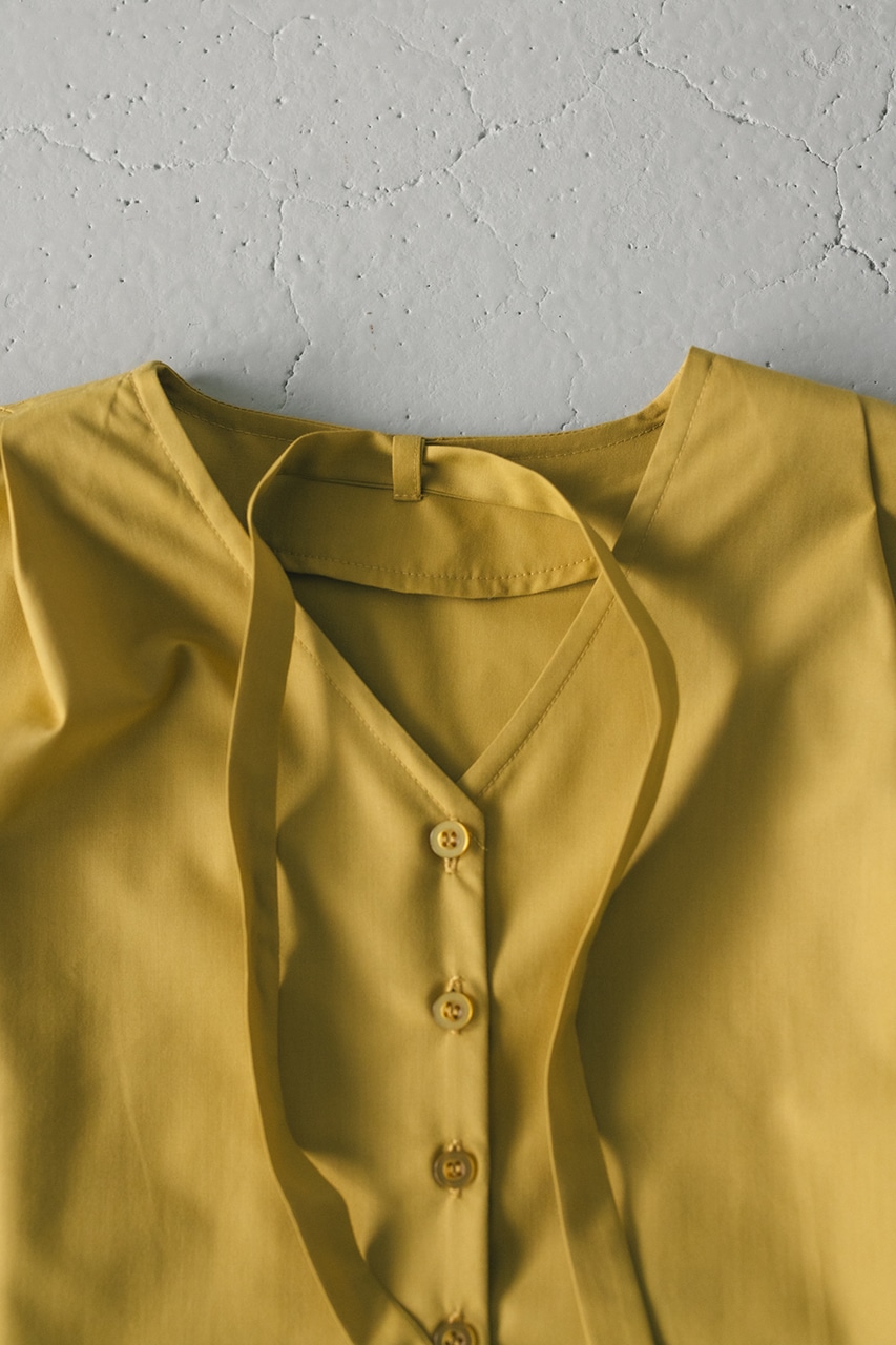 チョーカーネックフレアブラウス YEL FREE