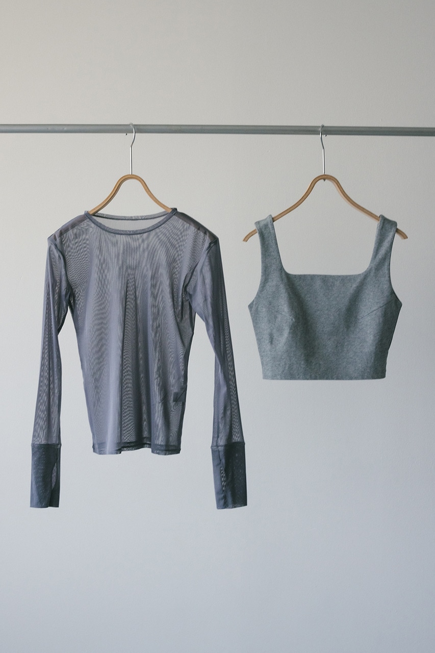 2ピーススクエアビスチェシアートップ GRY FREE