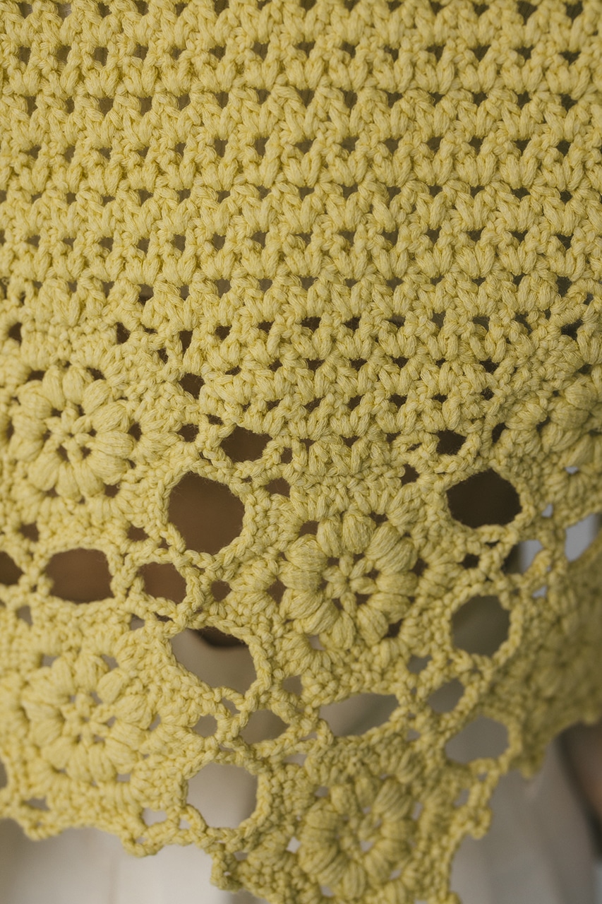 ハンドメイドクロシェニット LIME FREE