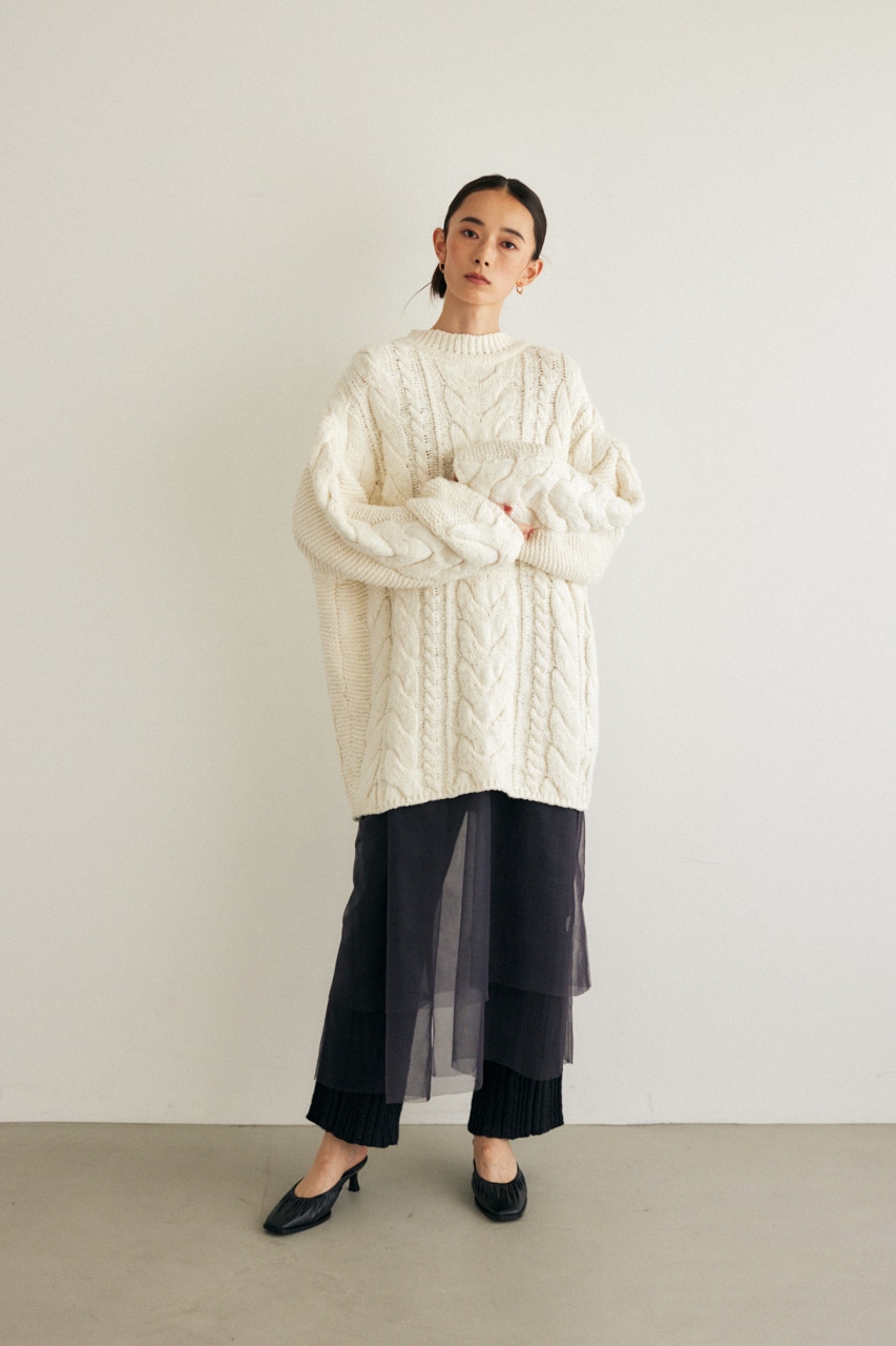 M_ | CABLE KNIT チュニック (ニット ) |SHEL'TTER WEBSTORE