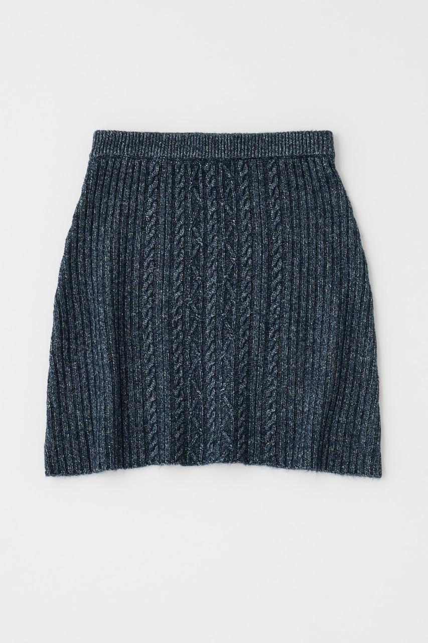 RIB CABLE ミニスカート BLK FREE