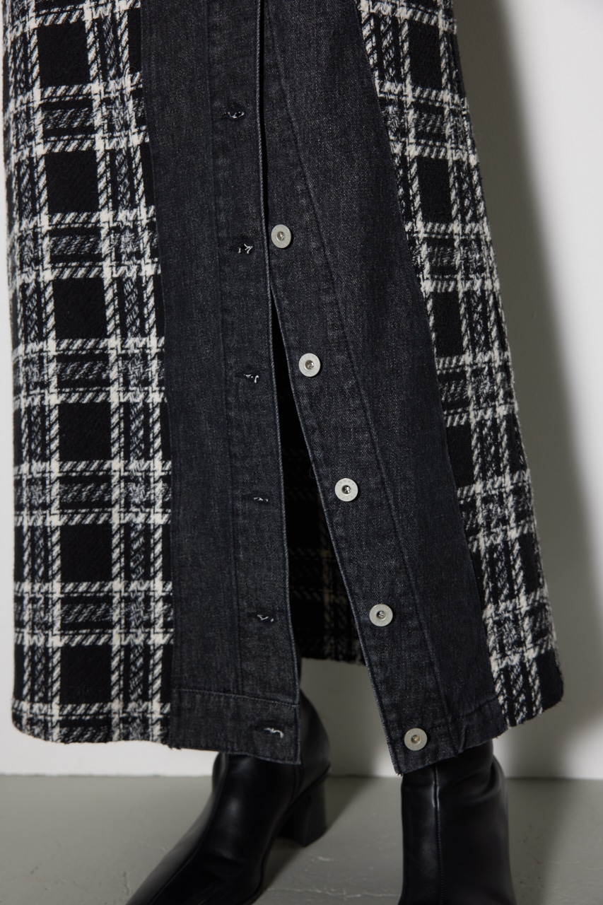 マルチパターンジャストウエストAラインスカート BLK S