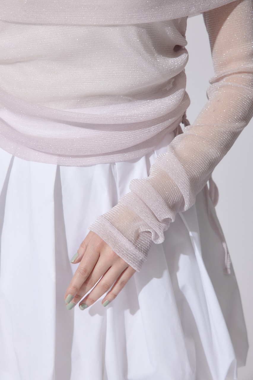 オフショルレディーラメトップス L/PNK FREE