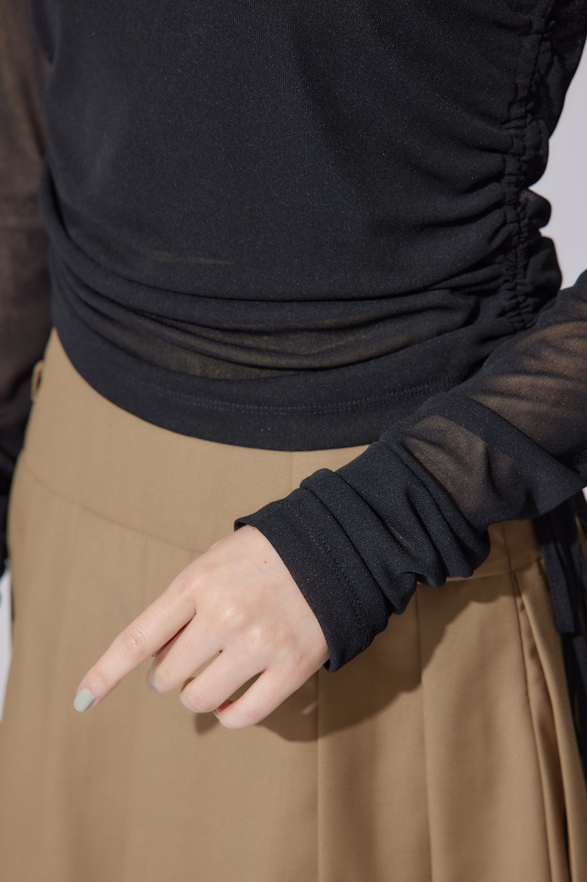 オフショルレディーシアートップス BLK FREE