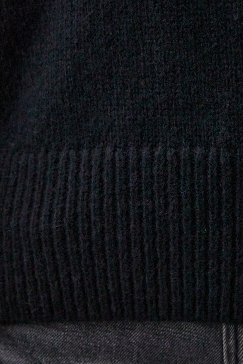 袖リボンデザインニット BLK FREE