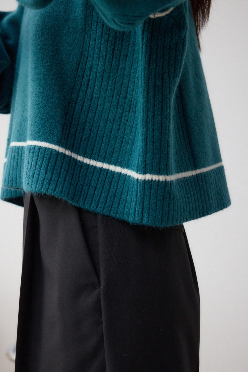 スウェットライクニットプルオーバー D/BLU FREE