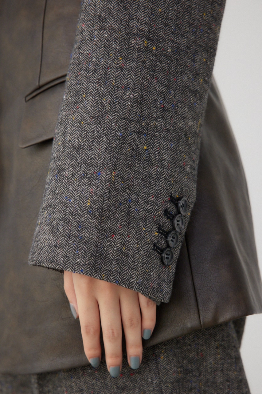 【PLUS】パターンクロップドジャケット Multi_1 FREE