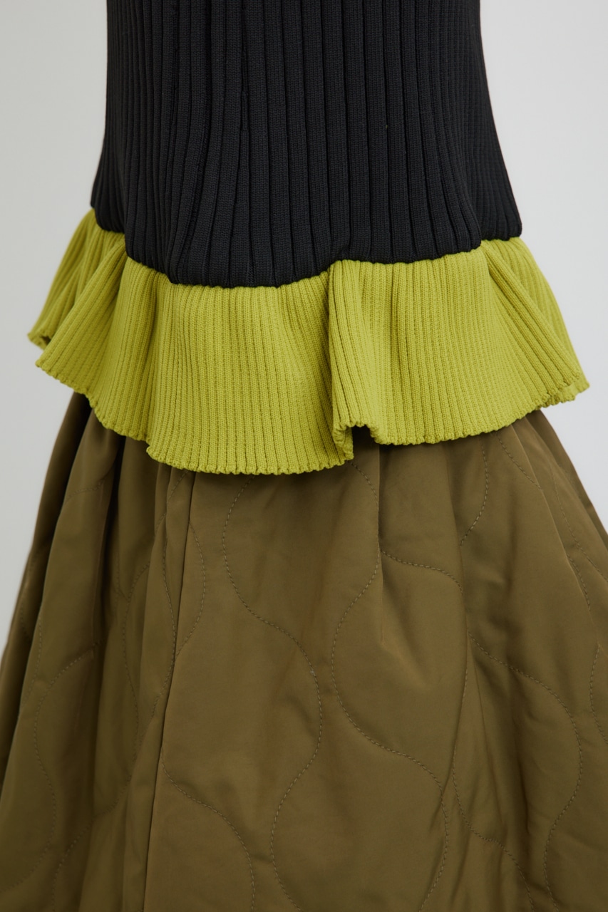 【PLUS】ドッキングキルティングマーメイドスカート BLK M