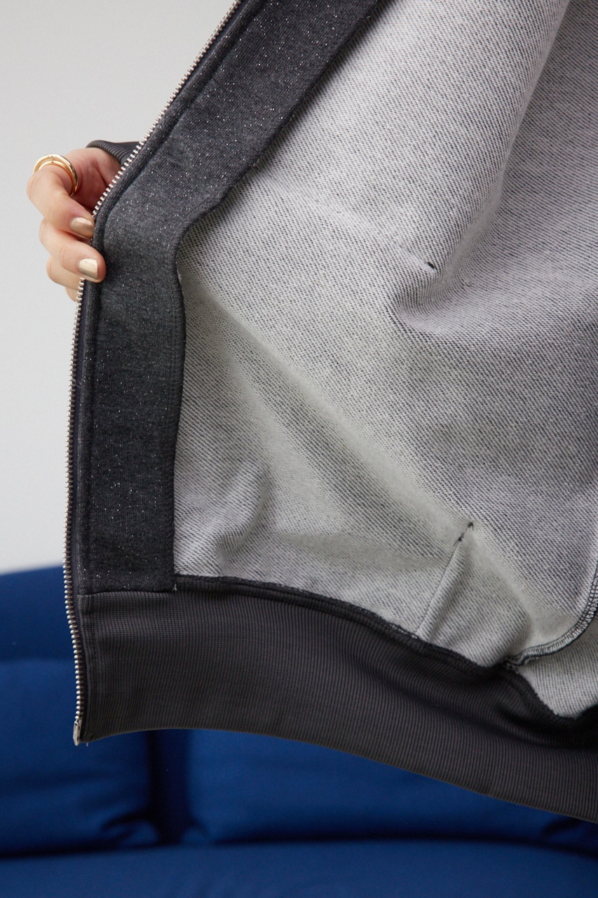 ラメウラケビッグパーカー C.GRY FREE