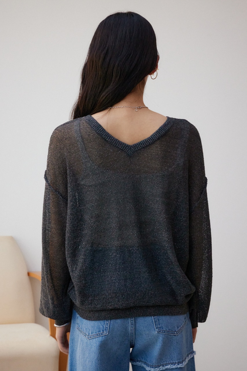 シアーグリッタールーズニット BLK FREE