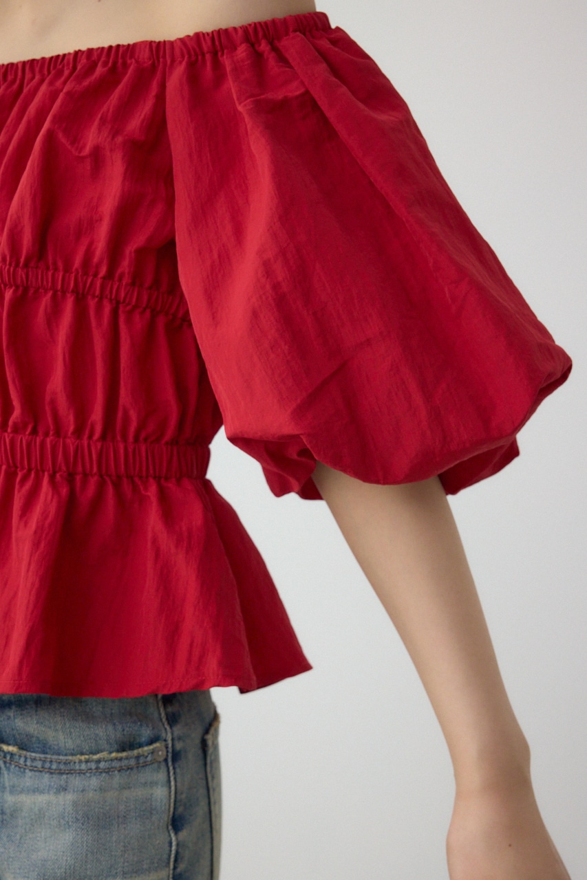 パフショルダー2WAYブラウス RED FREE