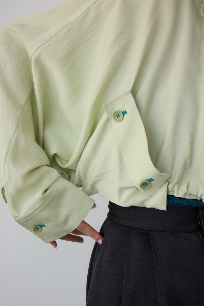 【PLUS】ショートギャザーシアーシャツ LIME FREE