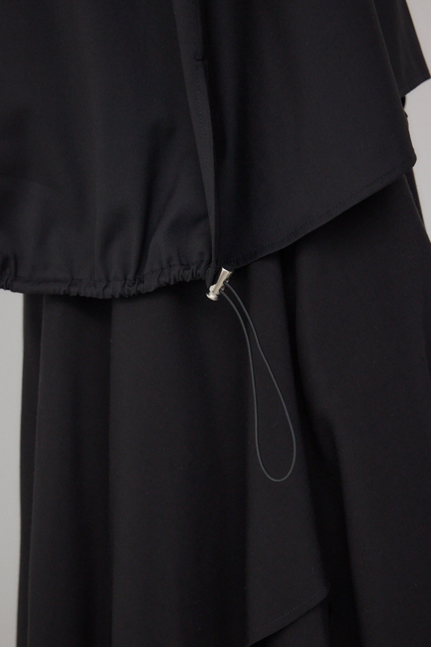 【PLUS】ランダムドレープブラウス BLK FREE