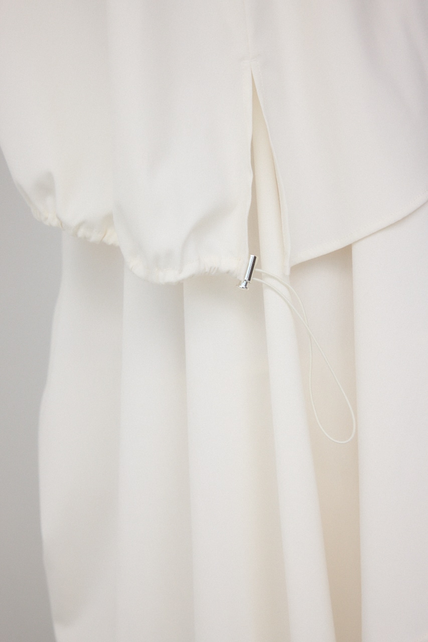 【PLUS】ランダムドレープブラウス WHT FREE